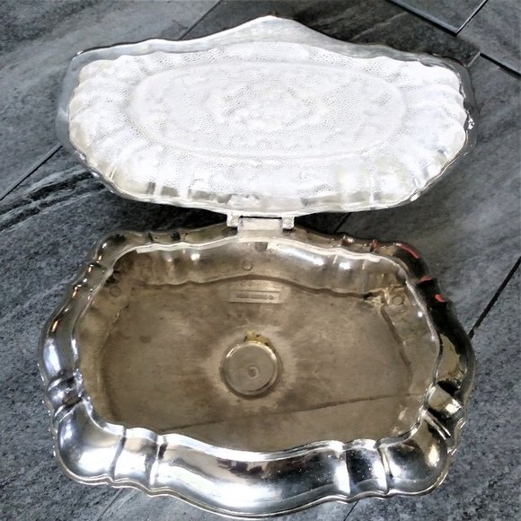 Vintage Vera Lucino Silver Plated Trinket Box - Picture 4 of 7